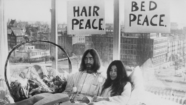 John Lennon and Yoko Ono in Amsterdam