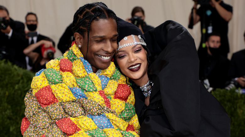 Rihanna and A$AP Rocky smiling