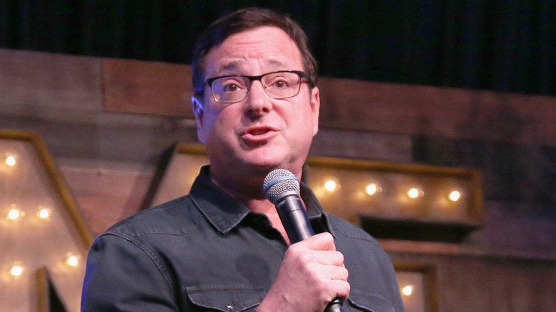 Bob Saget performing comedy 