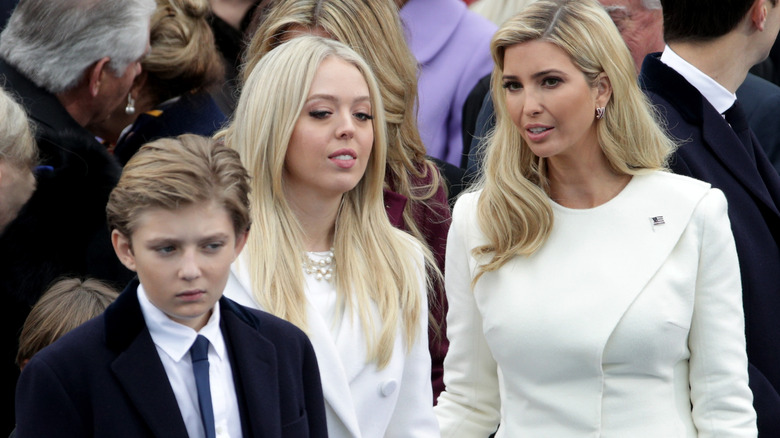 Barron Trump with his sisters