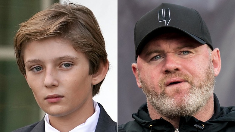 Side-by-side of Barron Trump and Wayne Rooney