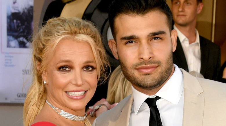 Britney Spears and Sam Asghari pose together