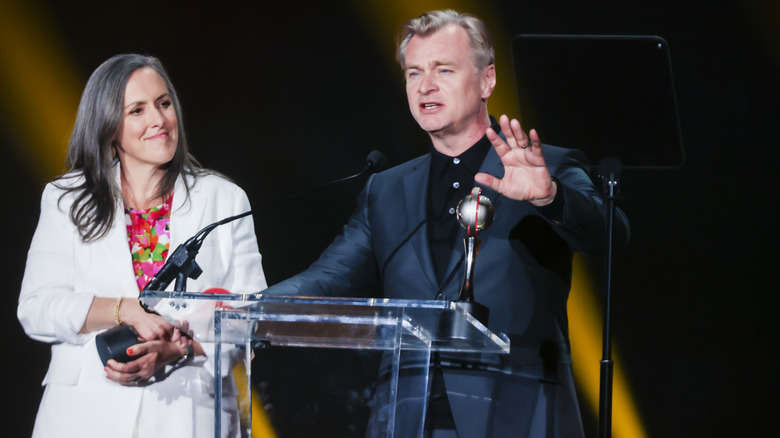 Christopher Nolan Emma Thomas accepting award