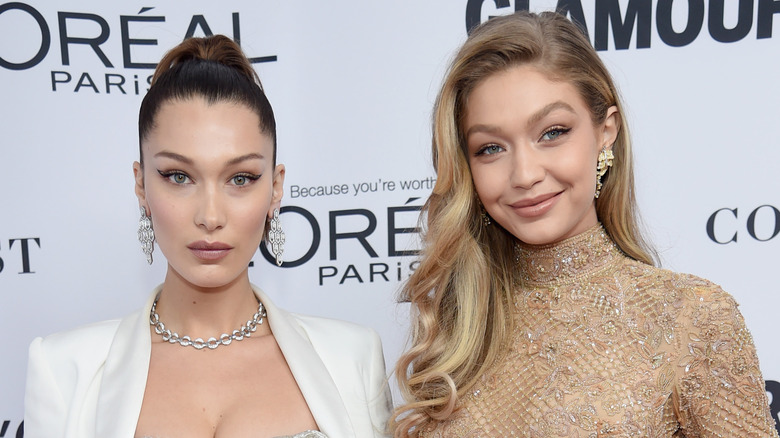 Bella Hadid and Gigi Hadid smiling