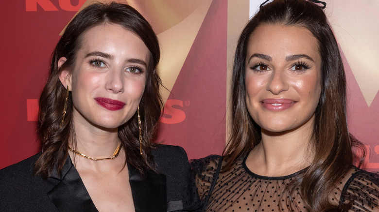 Emma Roberts and Lea Michele attend the Kohl's launch event for the "New Gifts at Every Turn"