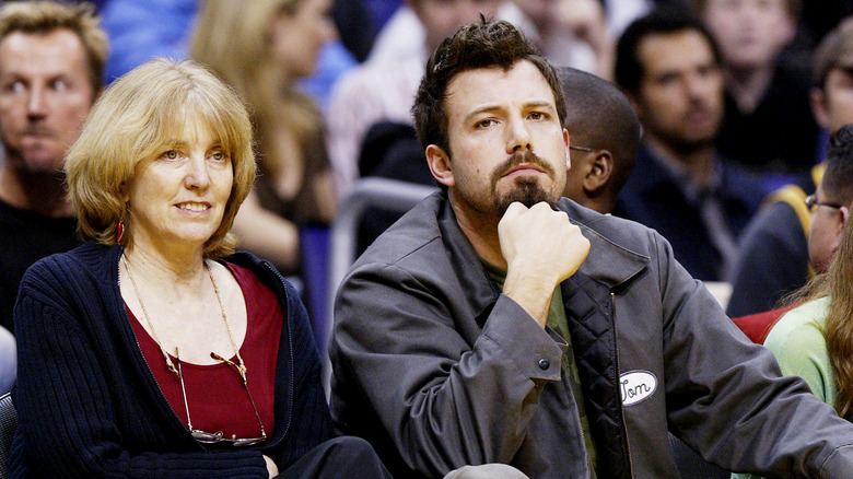 Ben Affleck and his mother Chris attending a basketball game