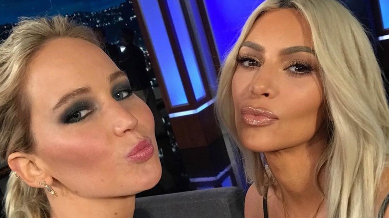 Kim Kardashian and Jennifer Lawrence on 'Jimmy Kimmel'