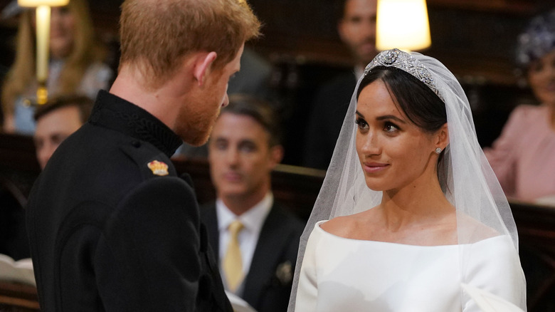 Meghan Markle gazing adoringly at Prince Harry