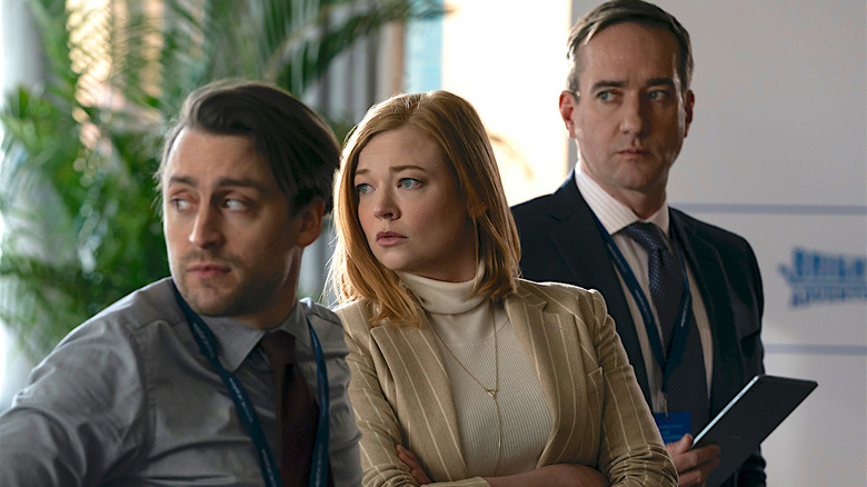 Kieran Culkin and co-stars in Succession