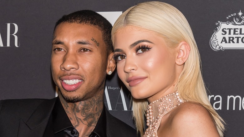 Tyga and Kylie Jenner smiling