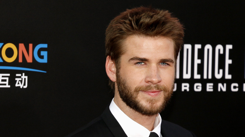 Liam Hemsworth posing on red carpet 