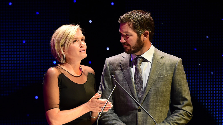 Sherry Pollex and Martin Truex Jr. presenting