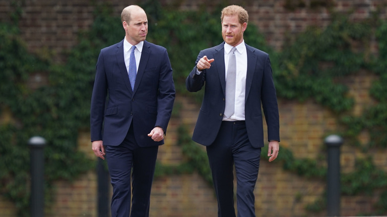 Prince William and Prince Harry walking