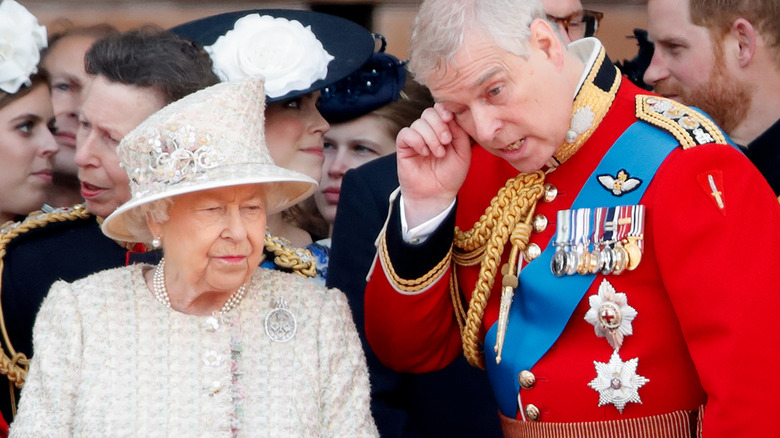 Queen Elizabeth and Prince Andrew at an engagement