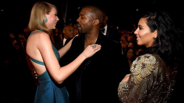 Taylor Swift, Kanye West, and Kim Kardashian in 2015