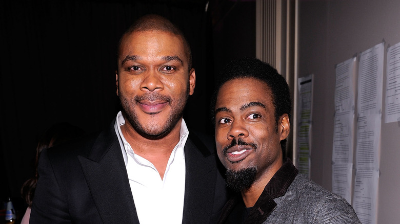 Tyler Perry and Chris Rock posing