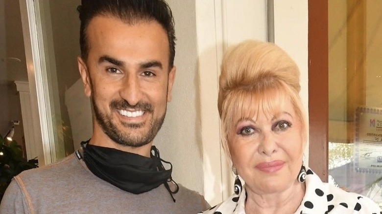 Zach Erdem and Ivana Trump posing