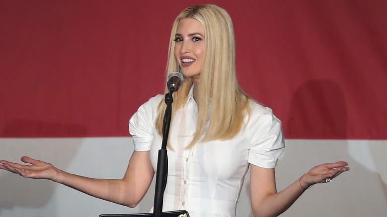 Ivanka Trump speaking at a political event