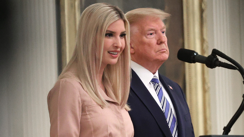 Ivanka Trump speaking next to Donald Trump