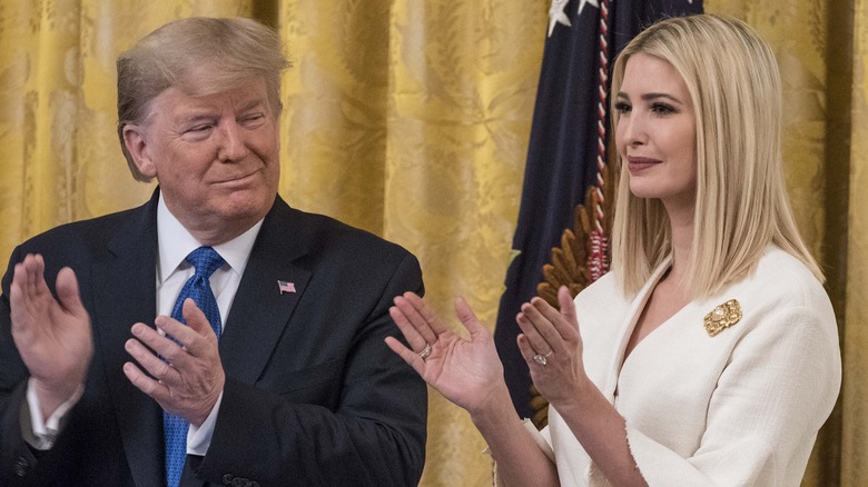 Donald Trump and Ivanka Trump clapping