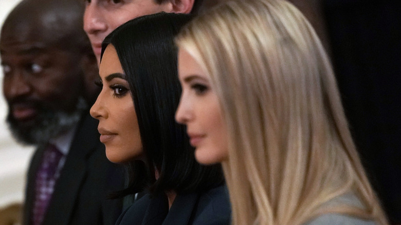 Kim Kardashian and Ivanka Trump sitting together