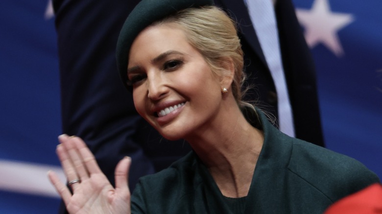 Ivanka Trump waves during the inauguration parade in Washington, DC (2025)