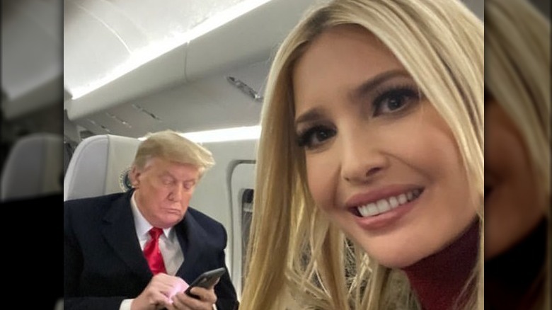 Ivanka Trump, Donald Trump inside plane