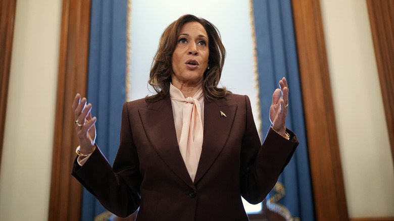 Kamala Harris speaking at the Capitol