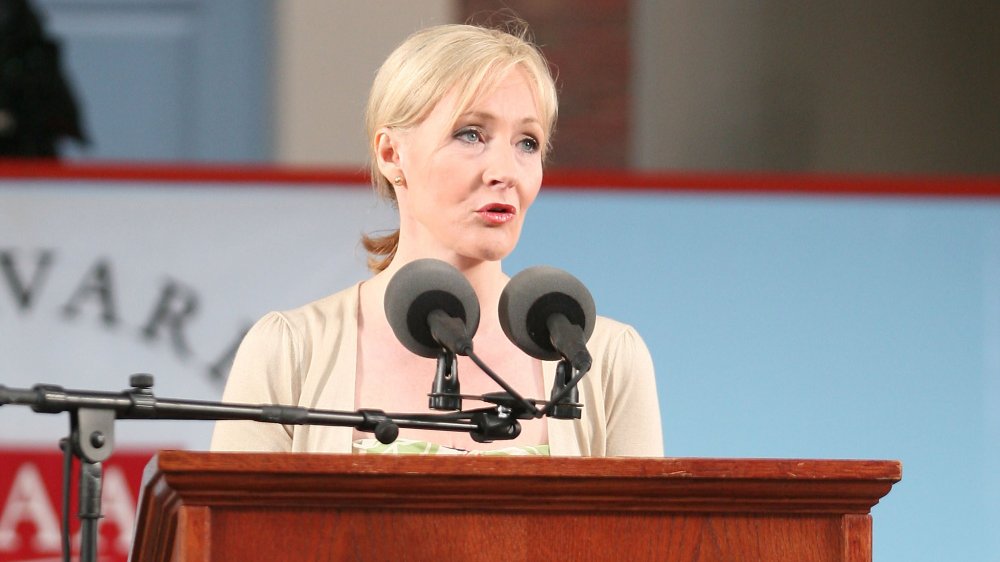 J.K. Rowling delivering the commencement address at Harvard