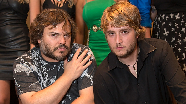 Jack Black and Kevin Clark at a party