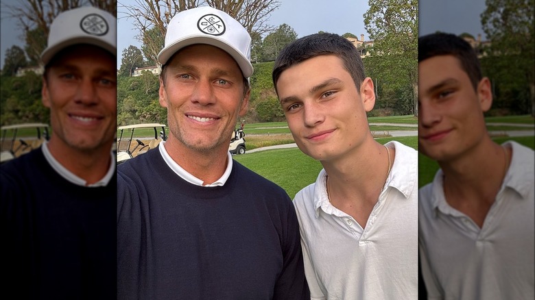 Tom Brady, Jack Brady smiling outdoors