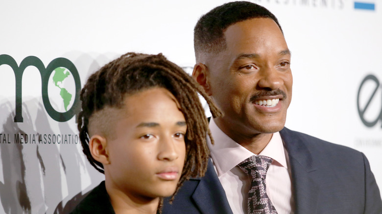 Will Smith poses with Jaden Smith 