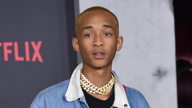 Jaden Smith wearing gold chains 