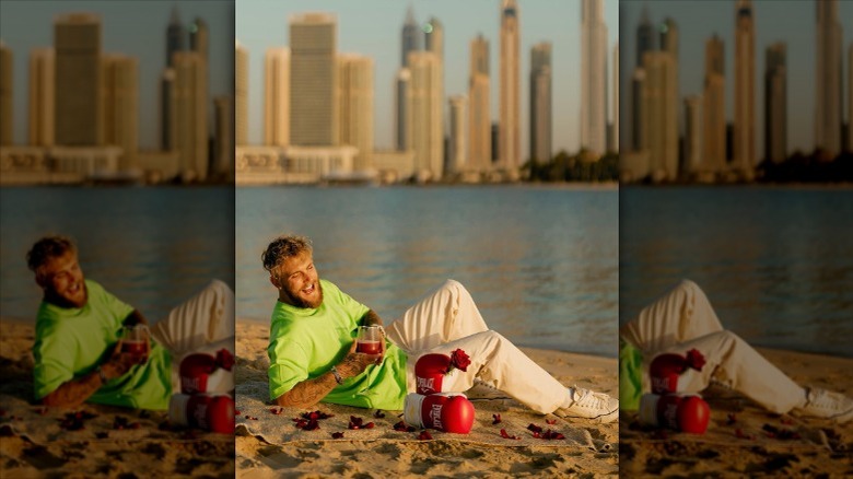 Jake Paul on the beach