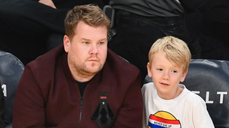 James Corden with son Max