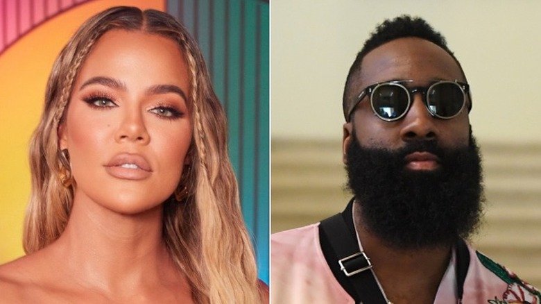 Khloe Kardashian; James Harden posing