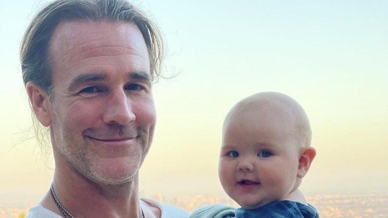 James Van Der Beek and son Jeremiah pose 