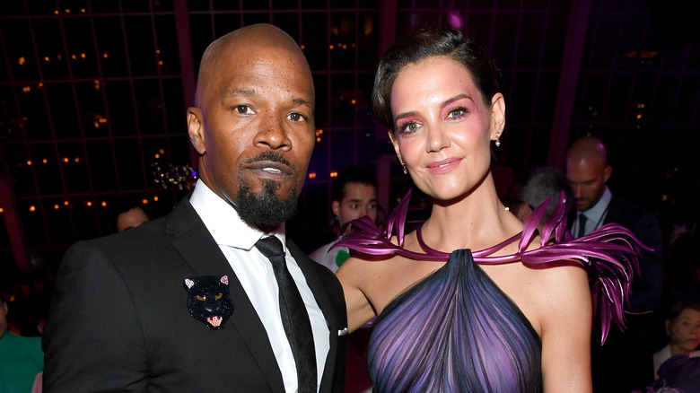 Jamie Foxx and Katie Holmes pose