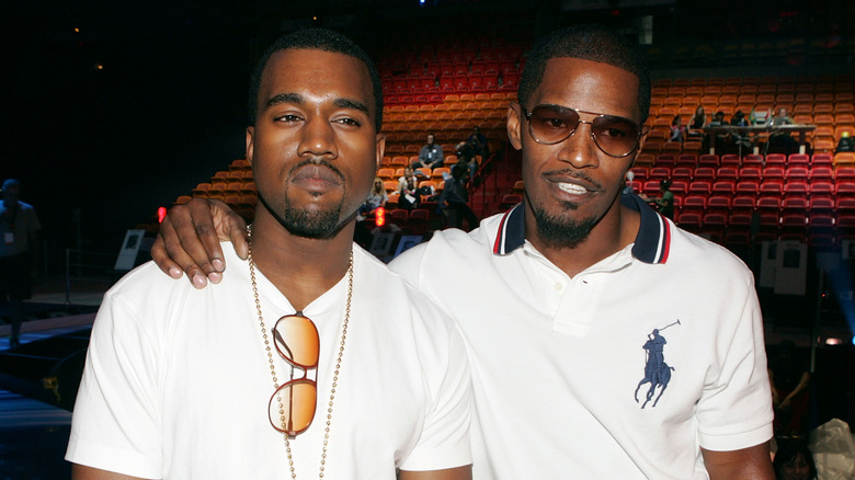 Kanye West Jamie Foxx white shirts