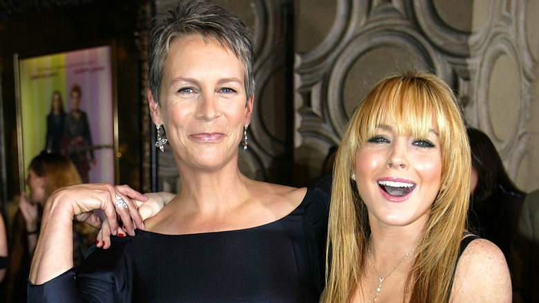 Jamie Lee Curtis and Lindsay Lohan pose 