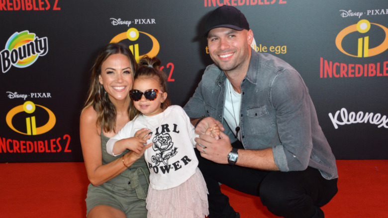 Jana Kramer, Mike Caussin and daughter Jolie, El Capitan Theatre, 2018