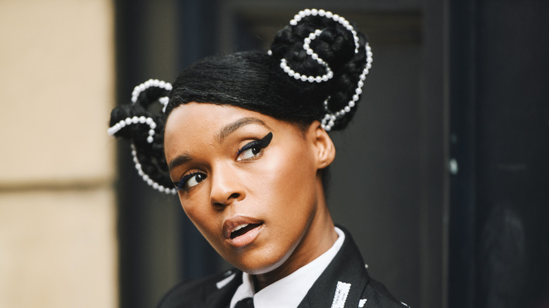 Janelle Monae posing at an event