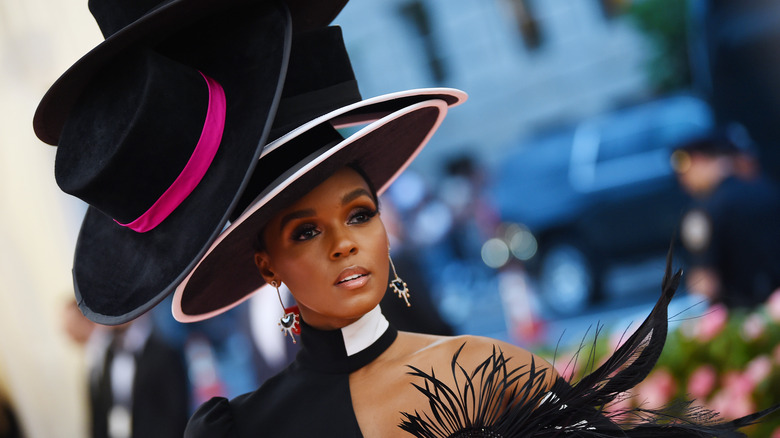 Janelle Monae posing on a red carpet