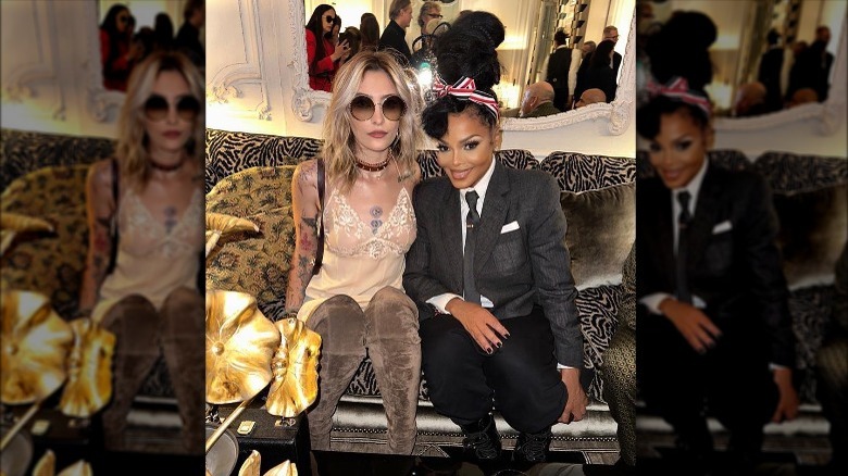 Paris Jackson posing with Janet Jackson