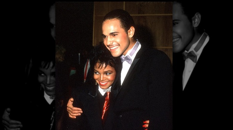 Janet Jackson and James DeBarge smiling