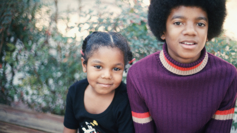 A young Janet Jackson and Michael Jackson