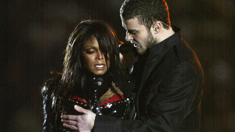 Justin Timberlake and Janet Jackson on stage