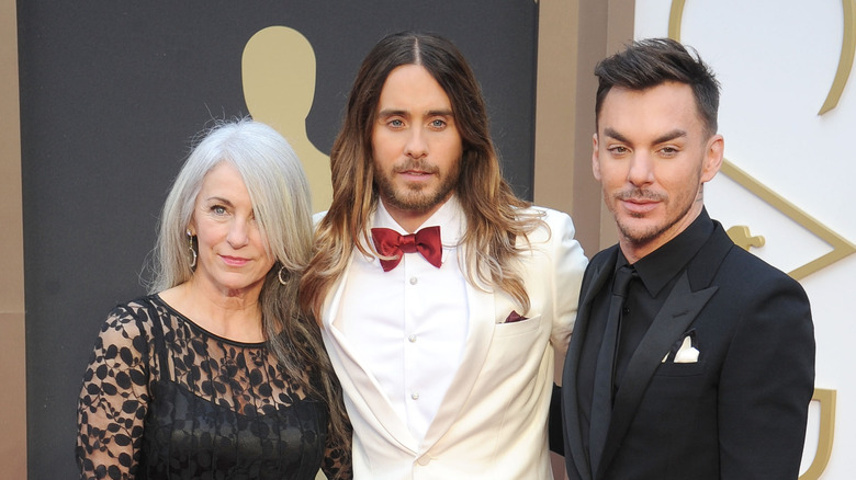 Jared Leto poses with his mother and brother