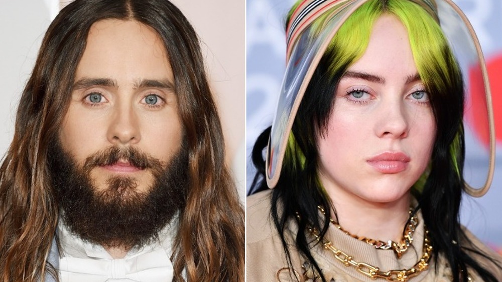 Side by side photos of Jared Leto and Billie Eilish