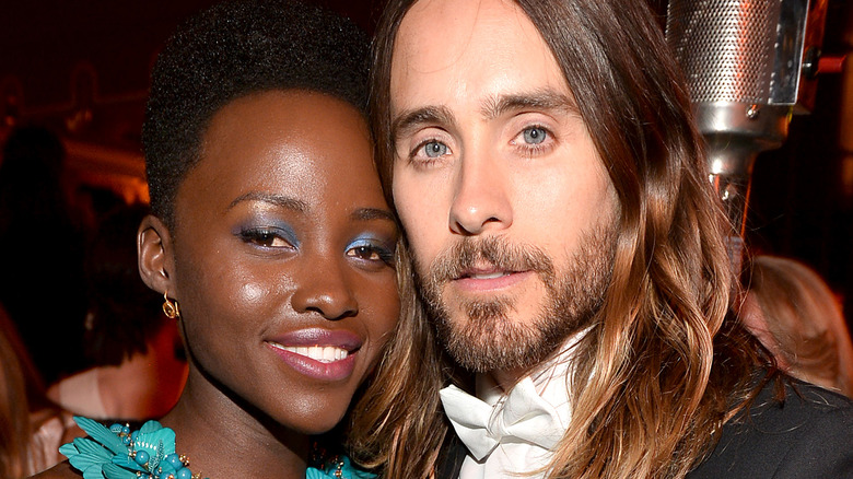 Lupita Nyong'o, Jared Leto smiling